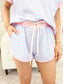 Half Zip Striped Short Set