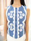 Contrast Embroidery Vest Top