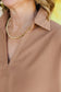 S/S Split Collar Top