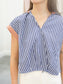 Tessa Short Sleeve Striped V-Neck Top