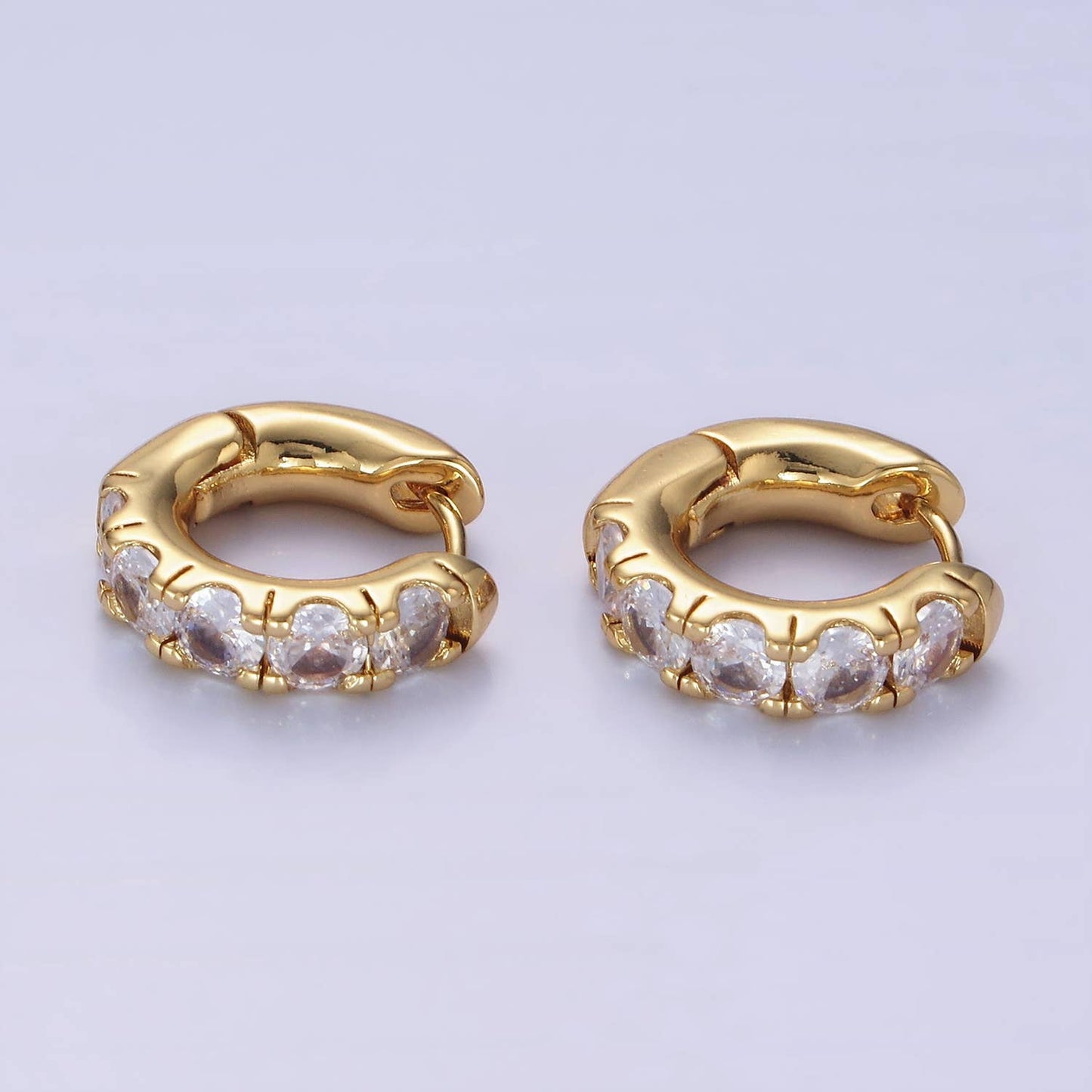 Clear CZ Rounded Huggies