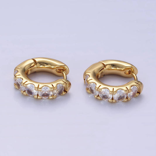 Clear CZ Rounded Huggies