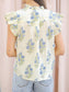 Alexa Floral Flutter Sleeve Top