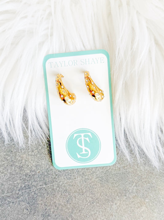 Terri Rhinestone Tear Drop Earrings