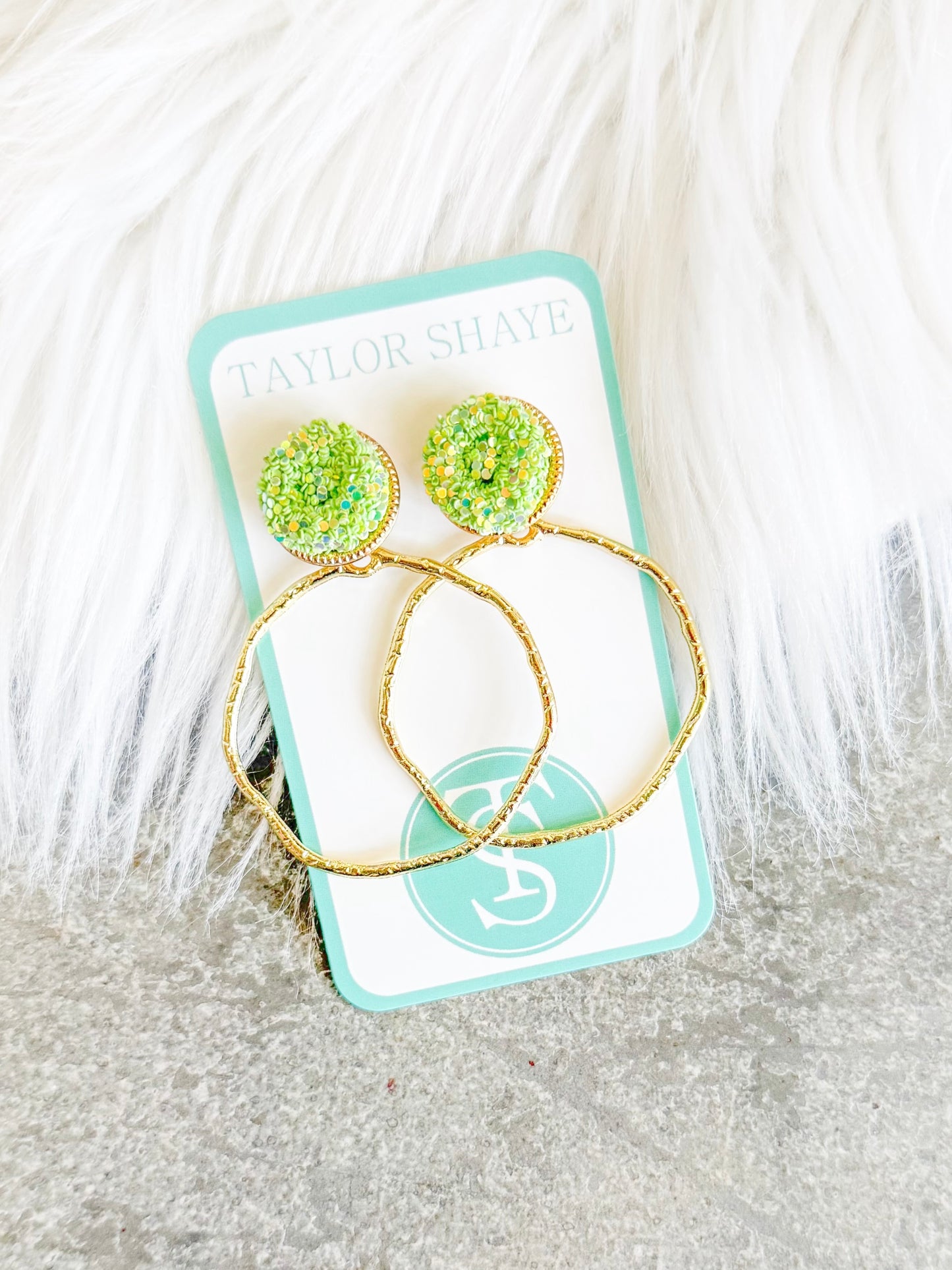 Glitter Top Round Hoops