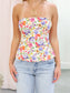 Camille Floral Strapless Top