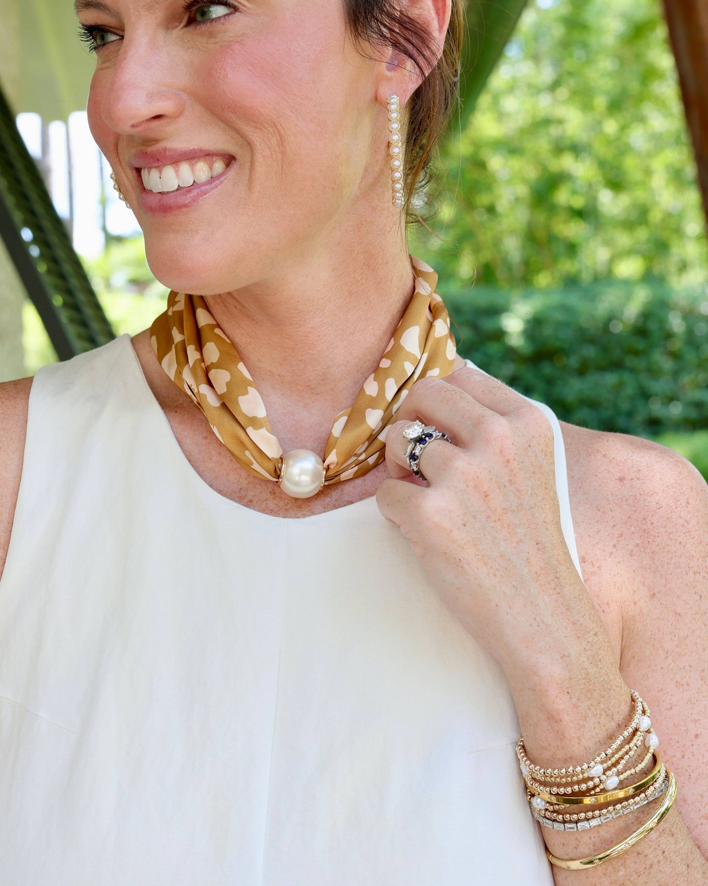 Pammie Pearl Scarf Necklace