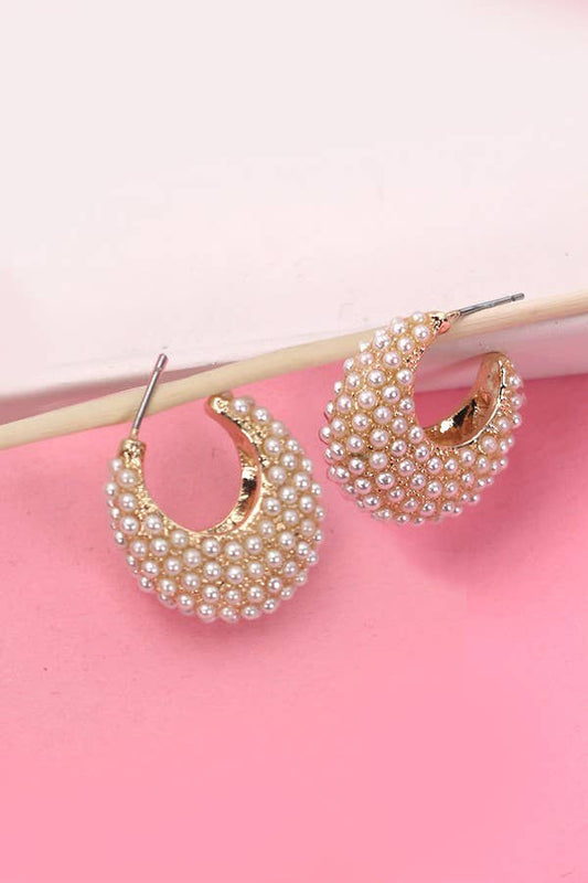 Half Moon Pearl Huggies