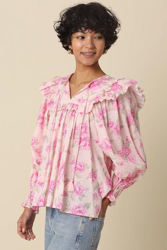Alivia Floral Ruffle Blouse