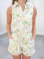 Finley Floral Waist Tie Scalloped Hem Romper