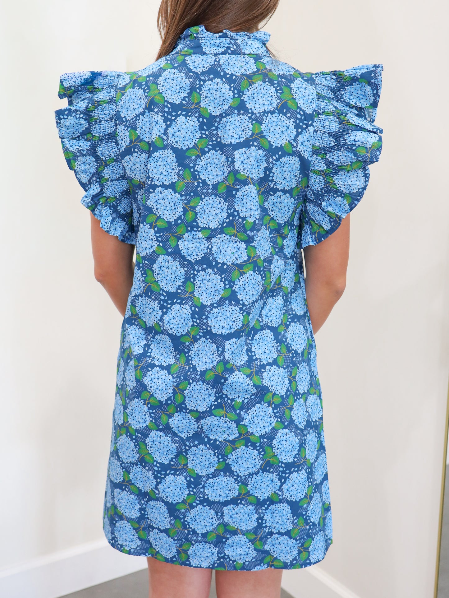 Audrey Floral Flutter Sleeve Mini Dress