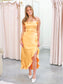 Satin Ruffle Maxi