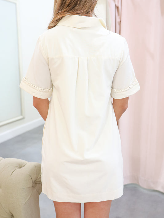 Milly Braided Collar Mini Dress