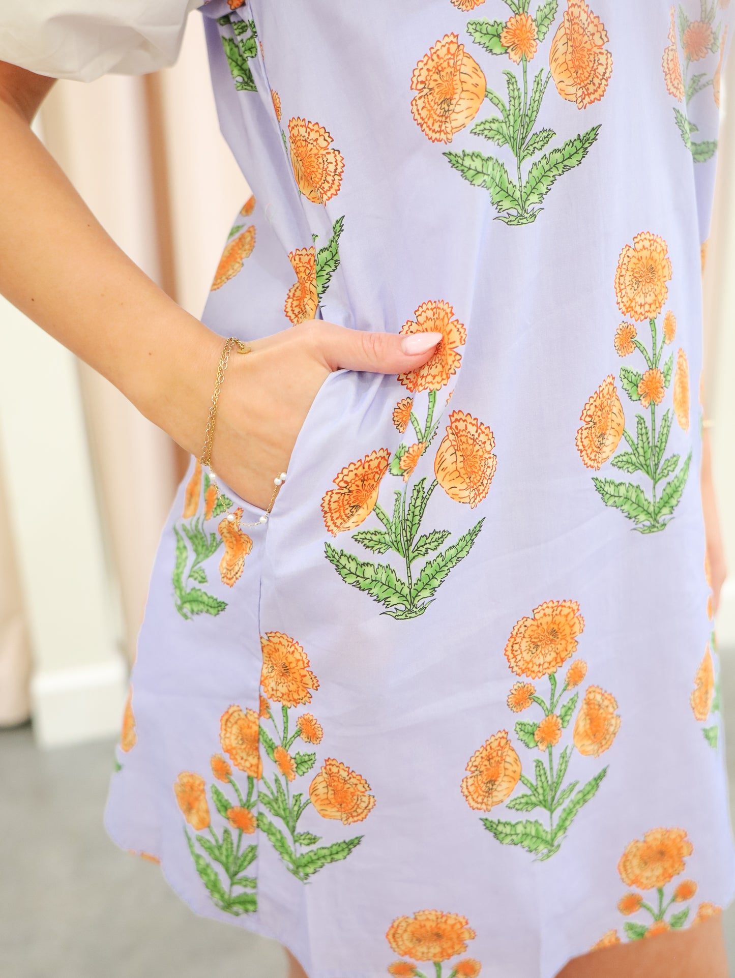 Amelia Floral V-Neck Puff Sleeve Dress