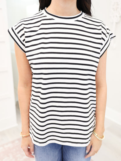 Striped Cap Sleeve Top