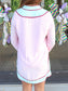 Long Sleeve Color Blocked V-Neck Dress