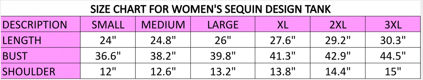 Sequin Full Face Tiger Tank