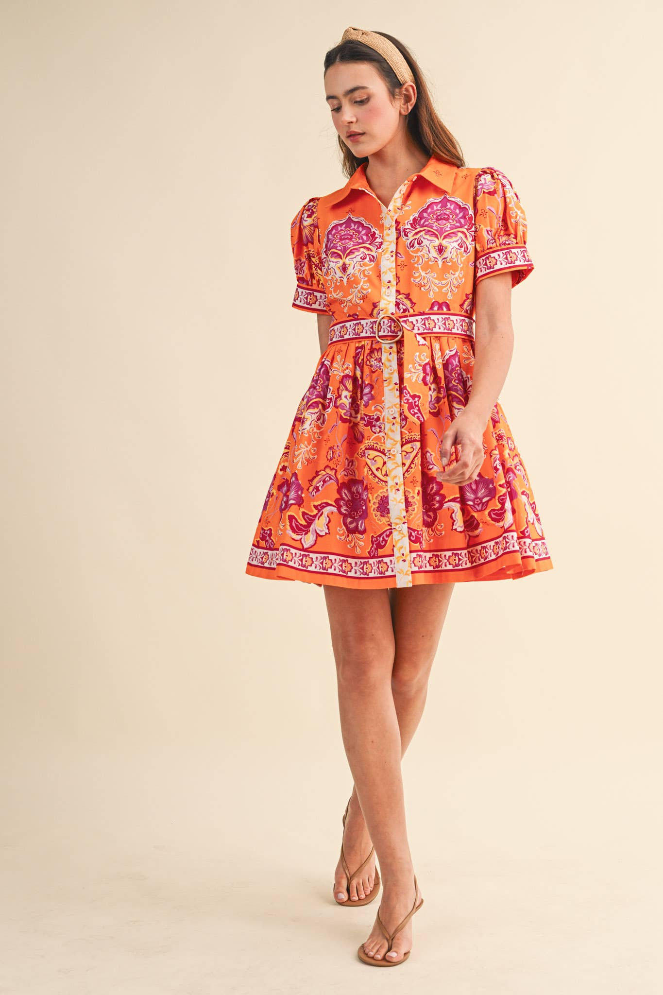 Remi Paisley Belted Dress
