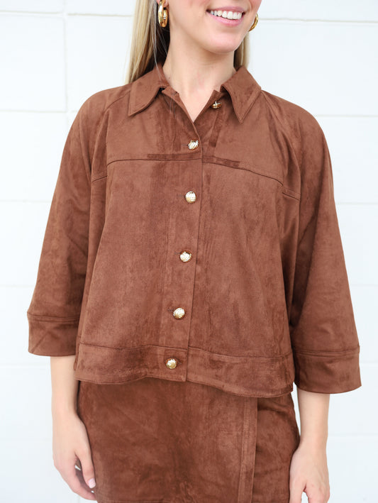 Espresso Suede Top