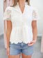 Hazel Eyelet Puff Sleeve Blouse