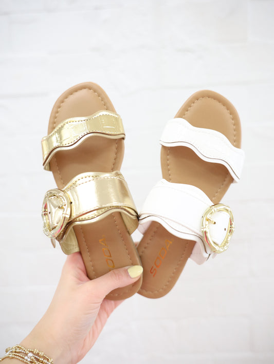 Scallop Double Strap Sandal