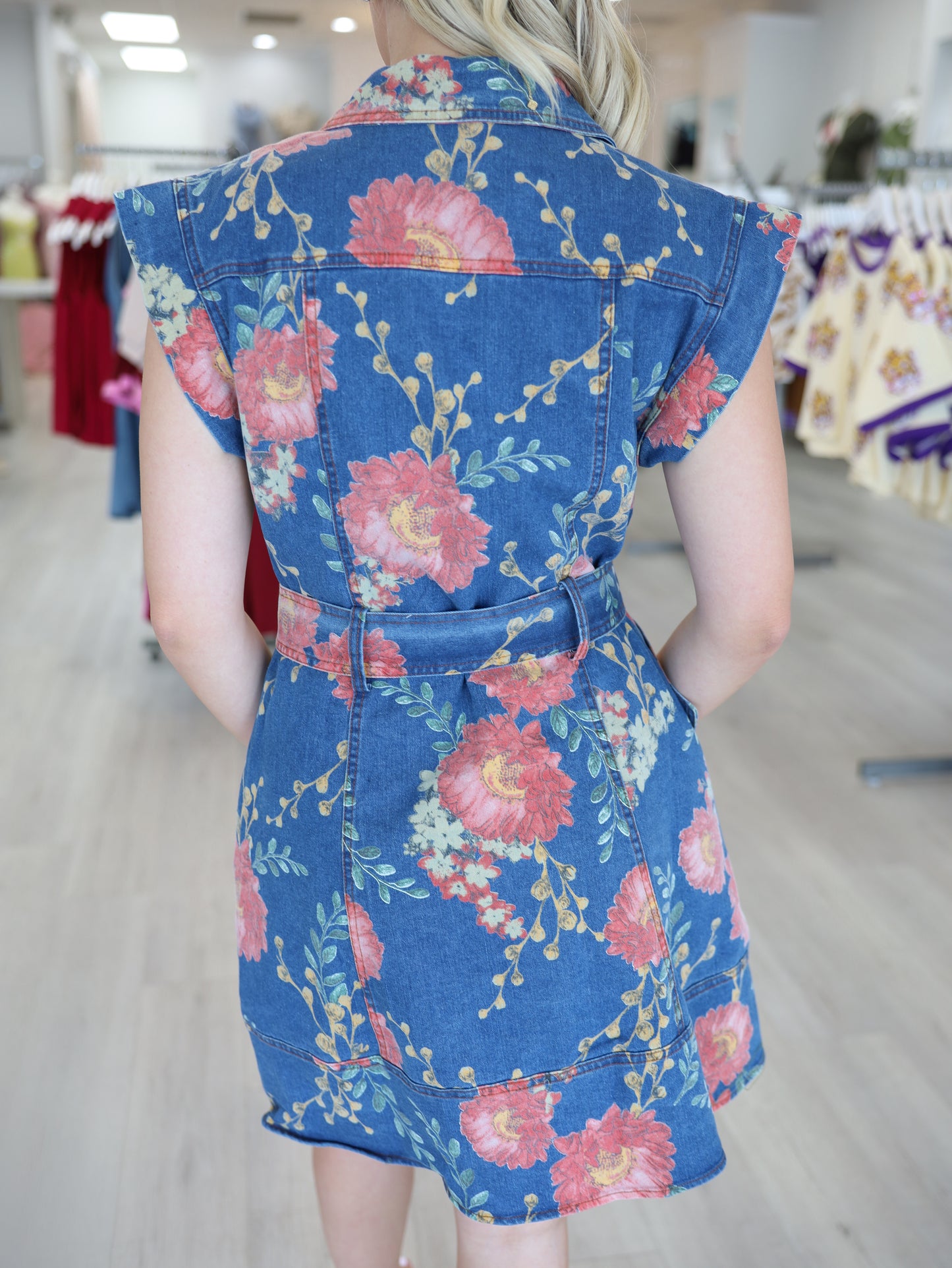 Oaklee Floral Denim Dress