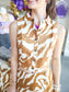 Ember Tiger Print Button Down Top