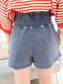 Smocked Waist Mineral Wash Shorts