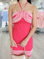 Tammy Stripe Trim Halter Dress