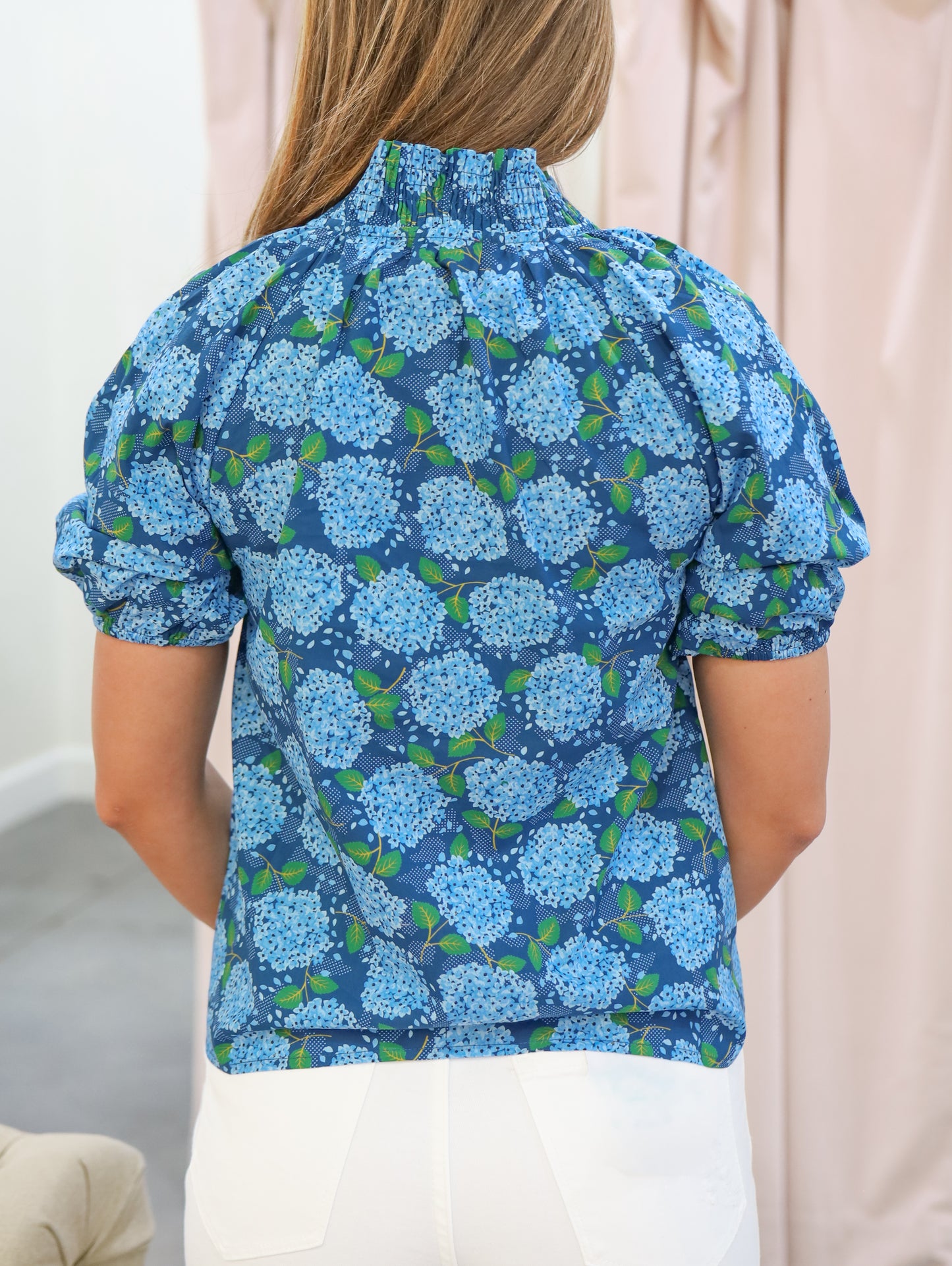 Audrey Floral Print Short Sleeve Blouse