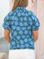 Audrey Floral Print Short Sleeve Blouse