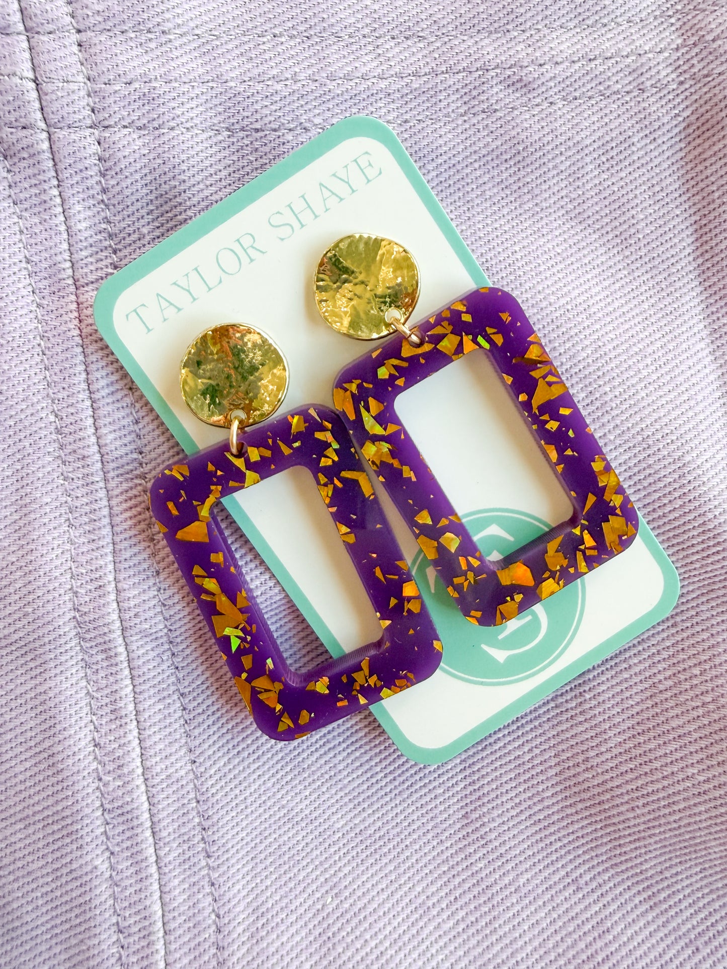 Gameday Confetti Rectangle Earrings