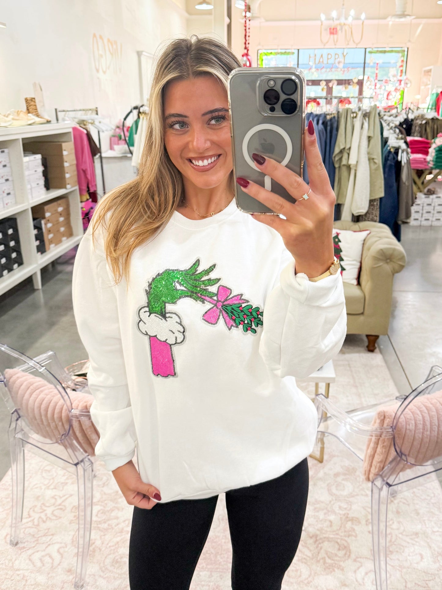 Sequin Patched Crewnecks