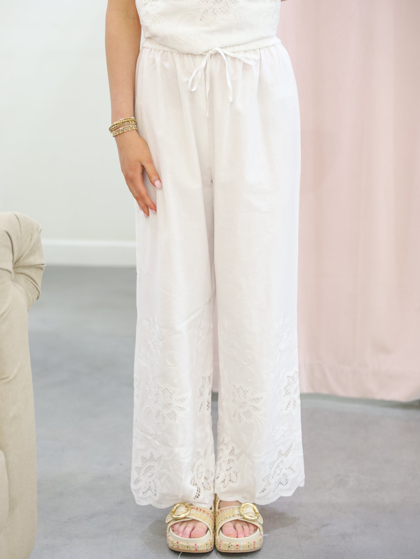 Estelle Embroidery Top & Pants Set