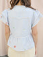 Bianca Embroidered Peplum Top With Contrast Piping