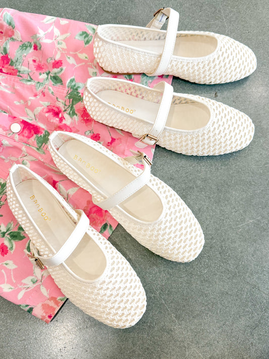 Woven Mary Jane Flats