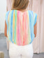 Alyse Pleated Multi Color Chiffon Top