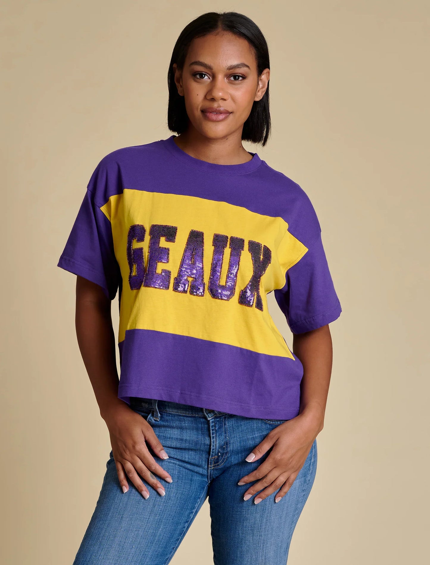 The Color Block Geaux Tee