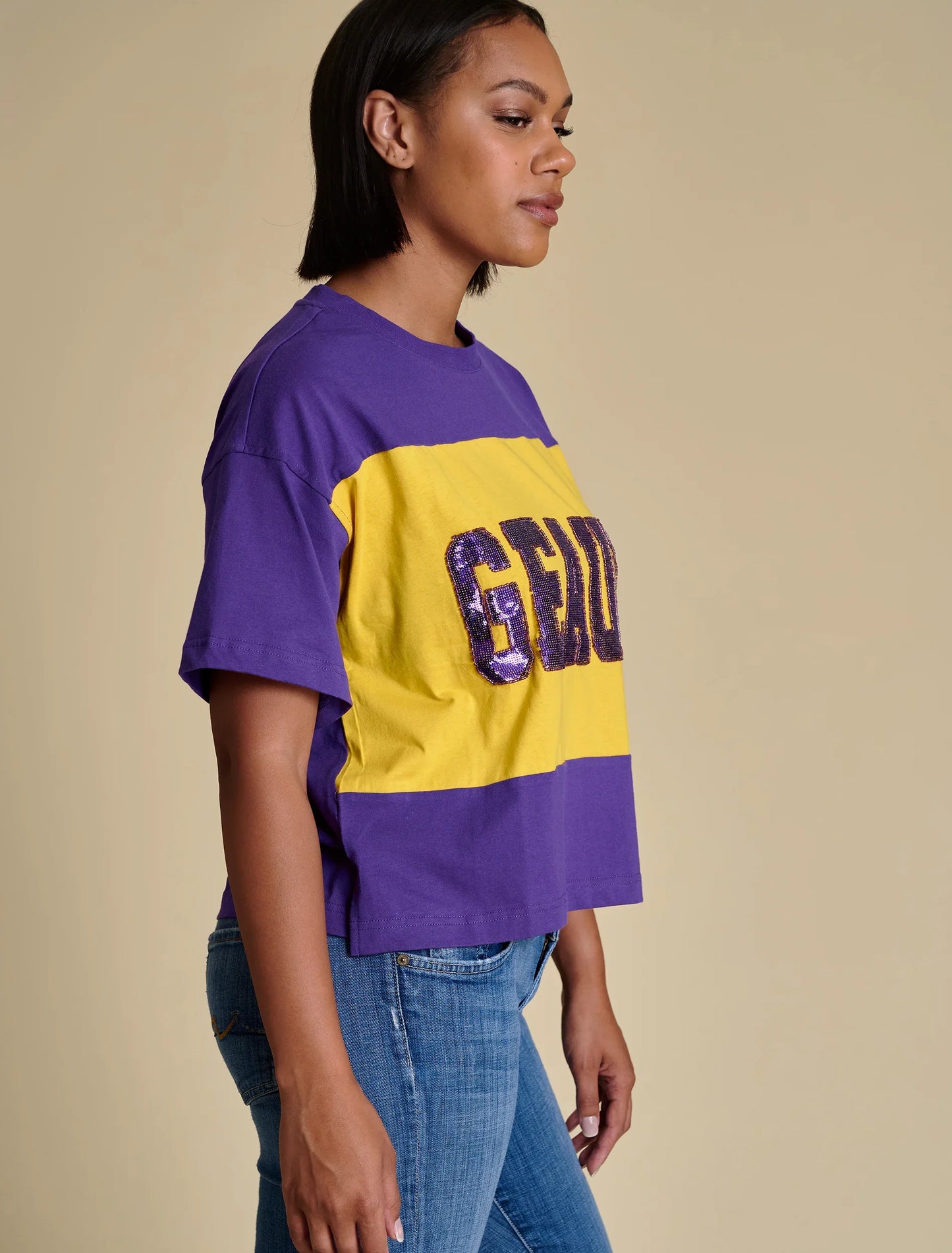 The Color Block Geaux Tee