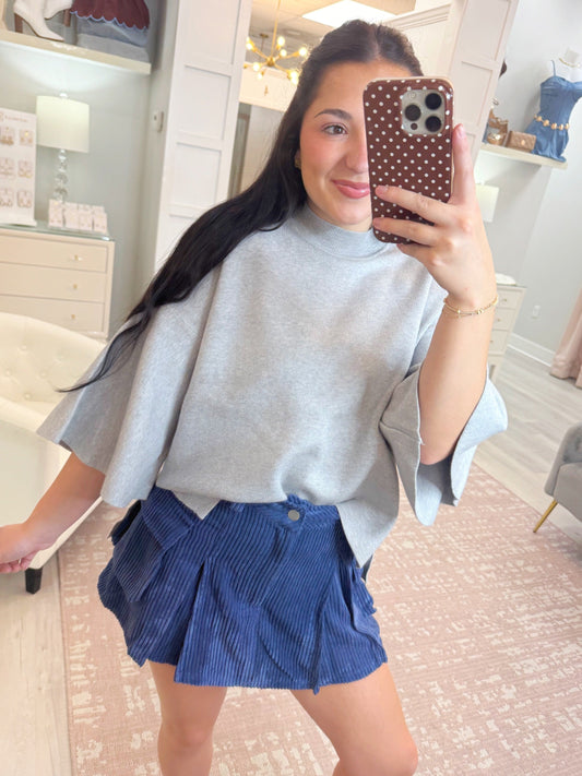 sweater, short sleeve sweater, bell sleeve sweater