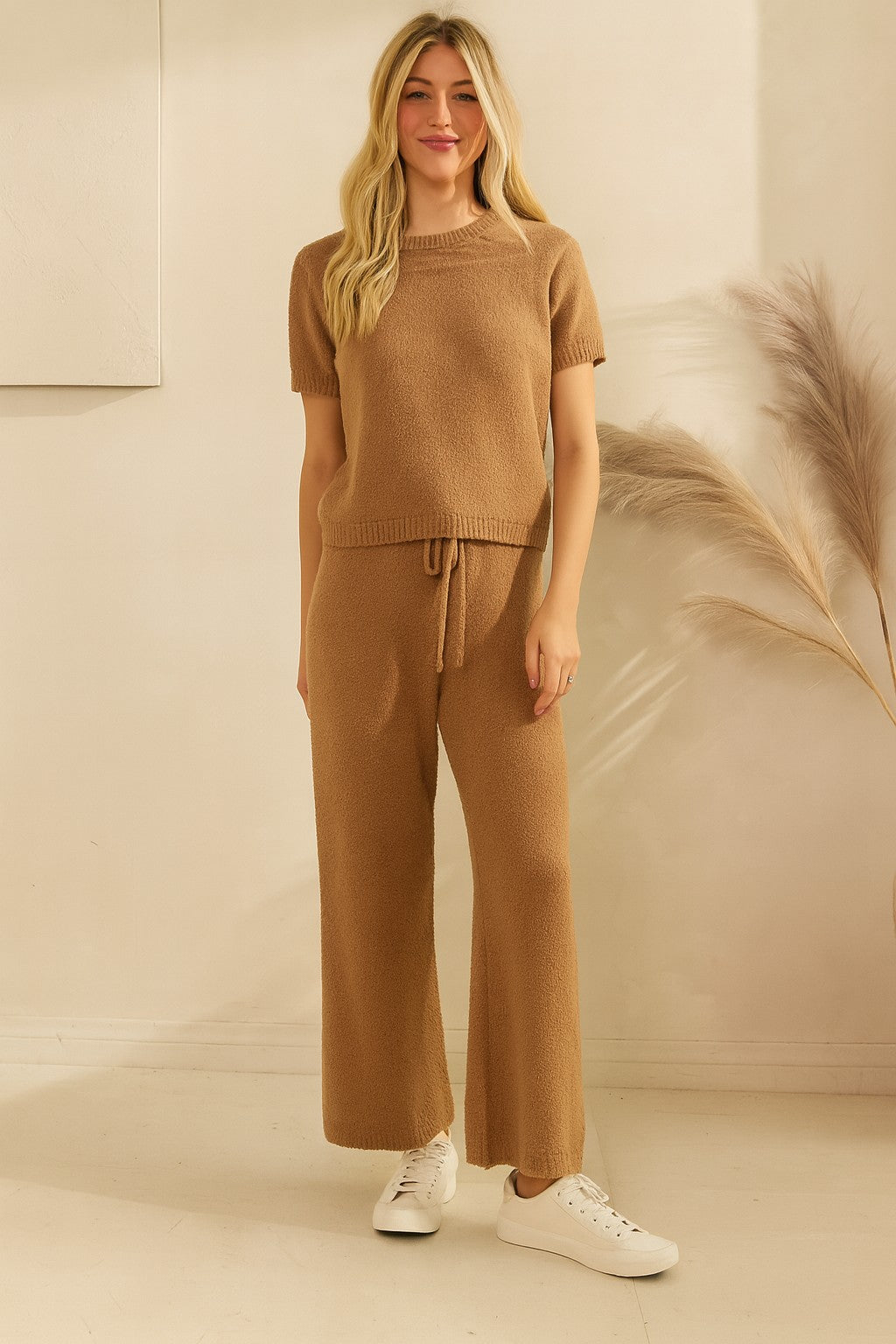 Cozy Knit Sweater Top And Pants Set