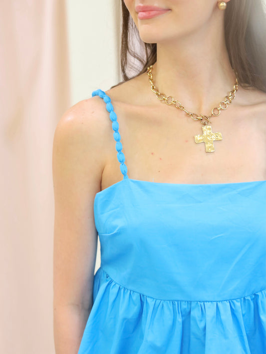 Vivian Beaded Strap Peplum Top