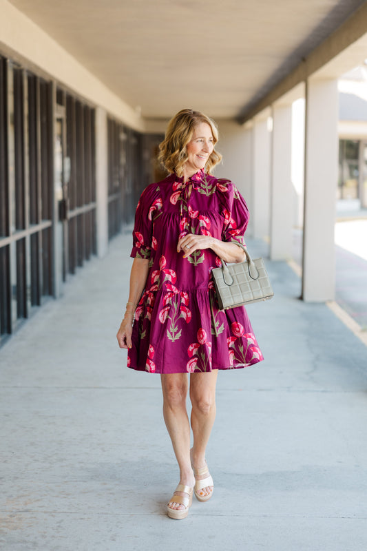 Floral Cuff Band Dress