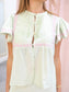 Cherie Embroidered Ruffle Trim Blouse