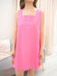 Medallion Embroidered Square Neck Shift Mini Dress
