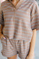 Striped Knit Shirt & Short Set