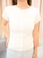 Ribbed Short Sleeve Buttoned Top
