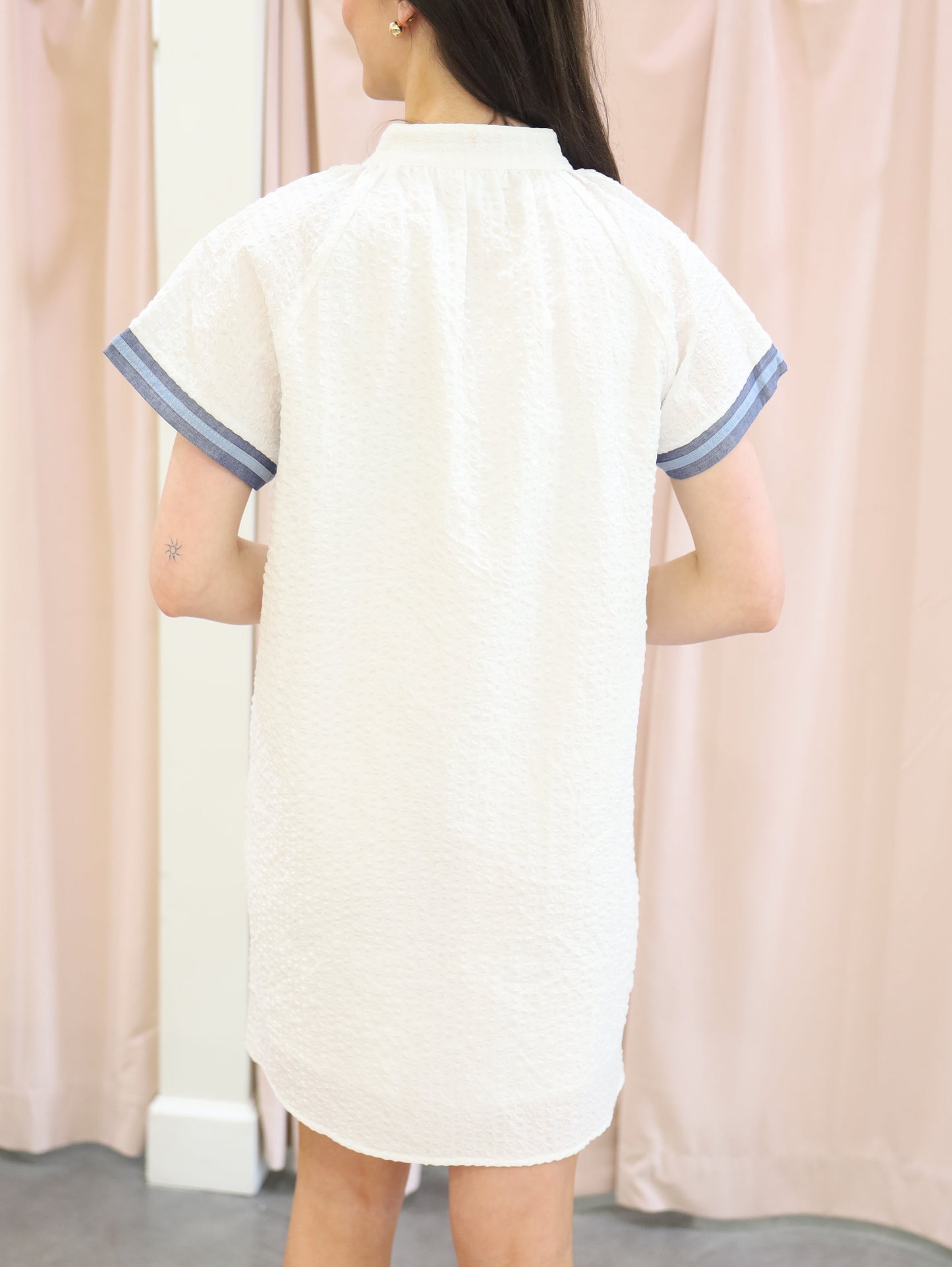 Textured Trim Detail Dress