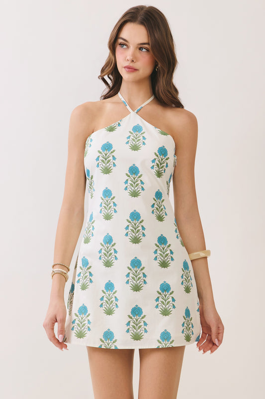Floral Halter Mini Dress
