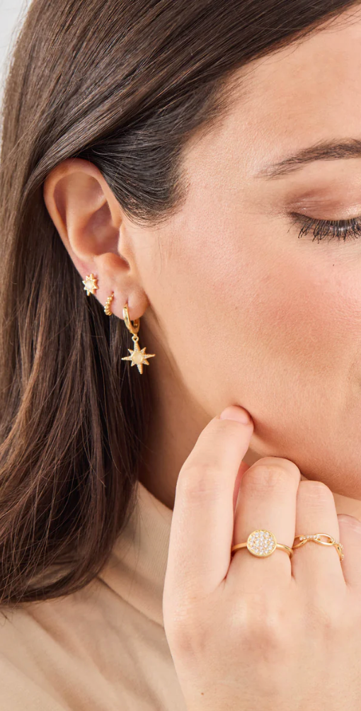 gold earrings set, gold earrings, set of earrings